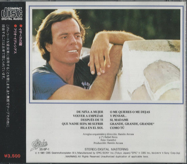 Julio Iglesias : De Niña A Mujer (CD, Album, RE, Pre)
