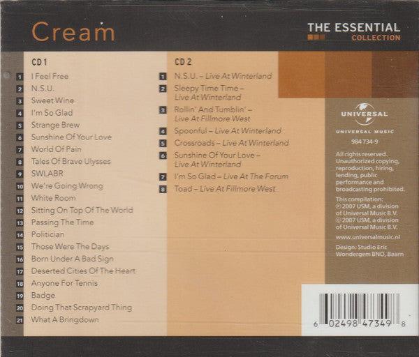 Cream (2) : The Essential Collection (2xCD, Comp)