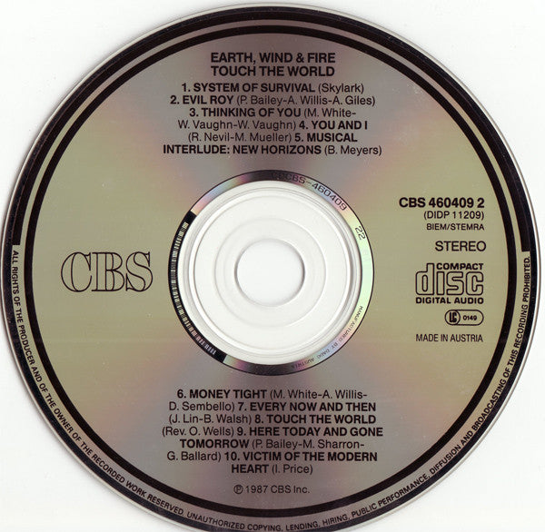 Earth, Wind & Fire : Touch The World (CD, Album)