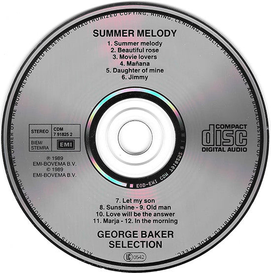 George Baker Selection : Summer Melody (CD, Album)