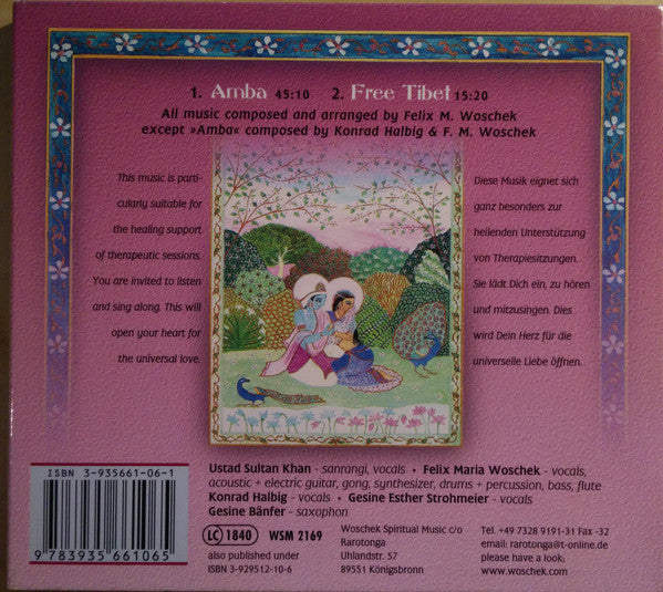 Felix Maria Woschek & Konrad Halbig Special Guest Ustad Sultan Khan : Amba (A Love Chant) (CD)