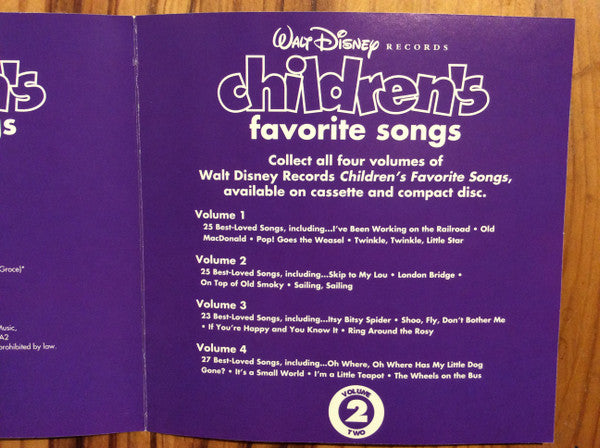 Larry Groce And The Disneyland Children's Sing-Along Chorus : Disney's Children's Favorites Volume II (CD, Album, RE)