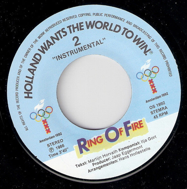 Ring Of Fire (6) : Holland Wants The World To Win (7", Single)