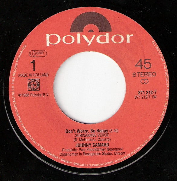 Johnny Camaro : Don't Worry, Be Happy (7", Single)