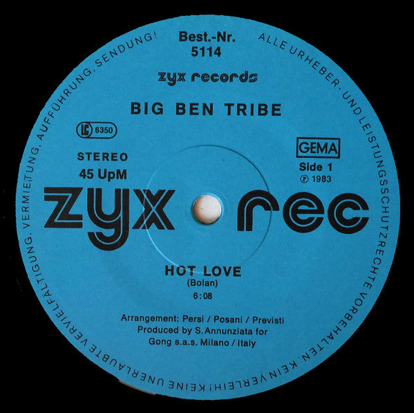 Big Ben Tribe : Hot Love (12")