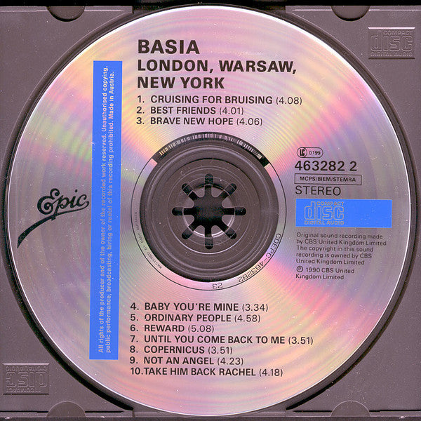 Basia : London Warsaw New York (CD, Album)