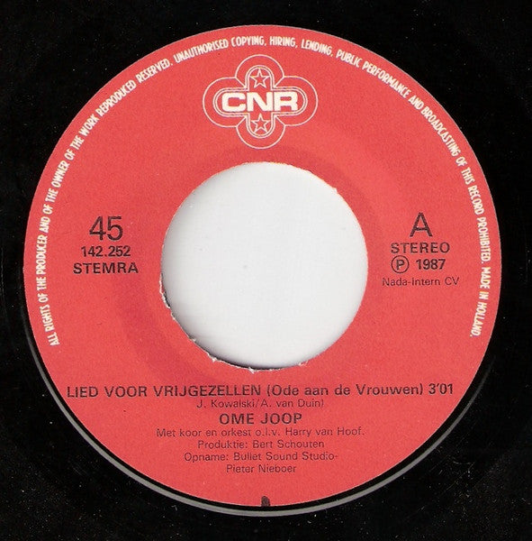 Ome Joop / André van Duin : Lied Voor Vrijgezellen / De Rol Van De Behanger (7", Single)