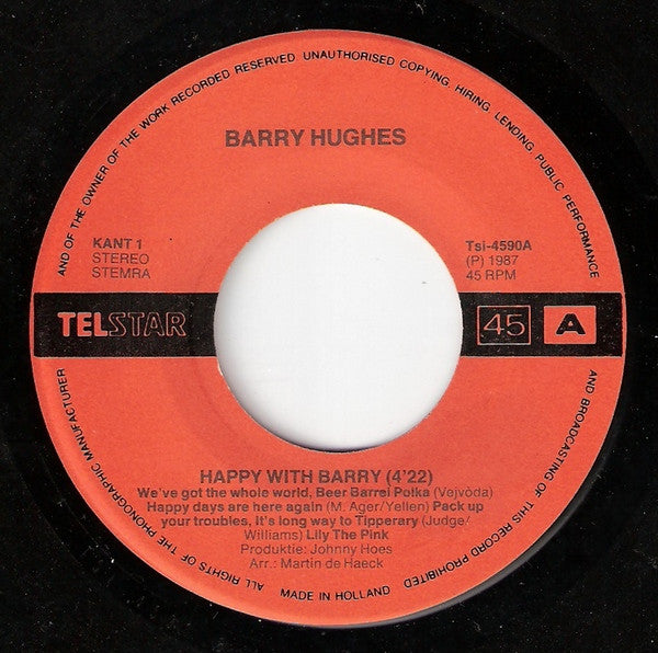 Barry Hughes : Happy With Barry (7", Single)