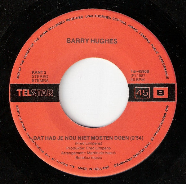 Barry Hughes : Happy With Barry (7", Single)