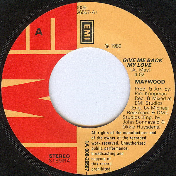 Maywood : Give Me Back My Love (7", Single)