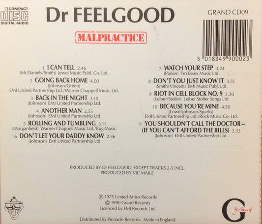 Dr. Feelgood : Malpractice (CD, Album, RE)