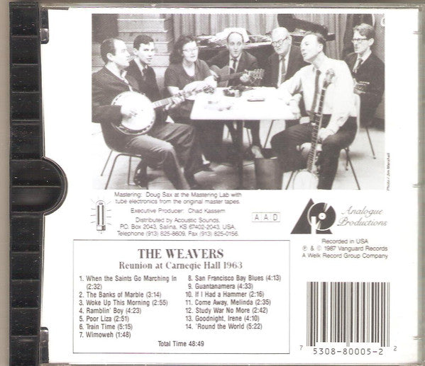 The Weavers : The Weavers Reunion At Carnegie Hall 1963 (CD, Album, RE, RM, 24k)