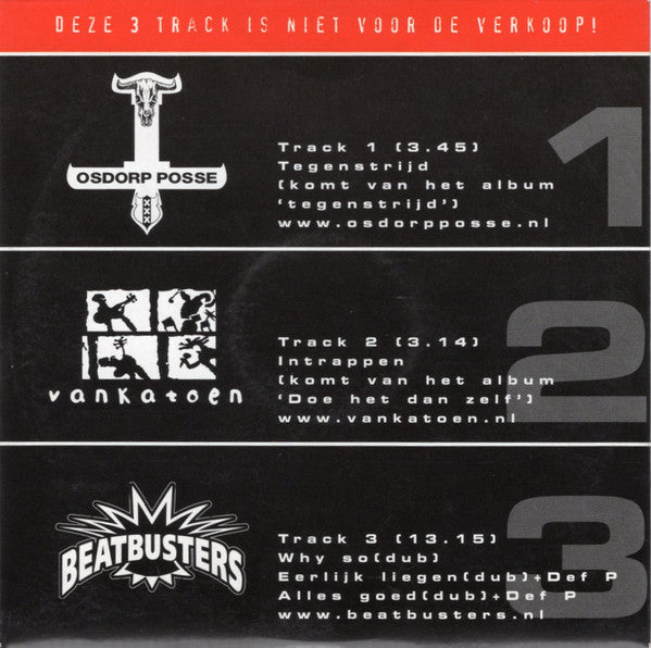 Osdorp Posse / VanKatoen / Beatbusters : Triple Tricky Tracks (CD, Promo)