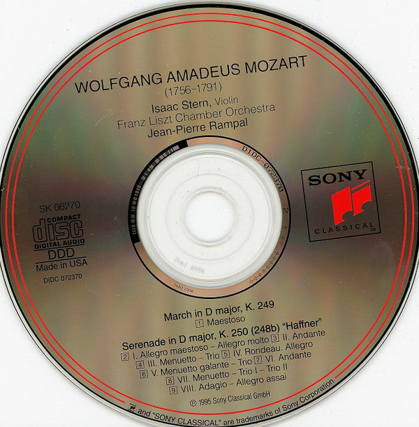 Wolfgang Amadeus Mozart - Isaac Stern, Liszt Ferenc Chamber Orchestra, Jean-Pierre Rampal : Haffner Serenade (CD)