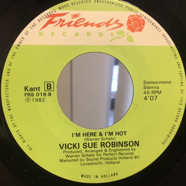 Vicki Sue Robinson : Give My Love Back / I'm Here & I'm Hot (7", Single)