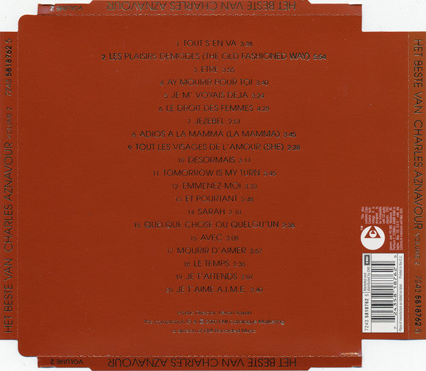 Charles Aznavour : Het Beste Van Charles Aznavour Volume 2 (CD, Album, Comp, Copy Prot.)