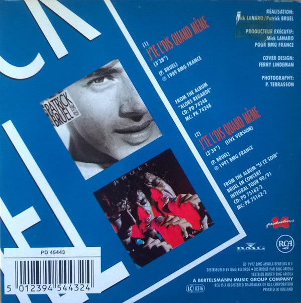 Patrick Bruel : J'Te L'Dis Quand Même (CD, Single)