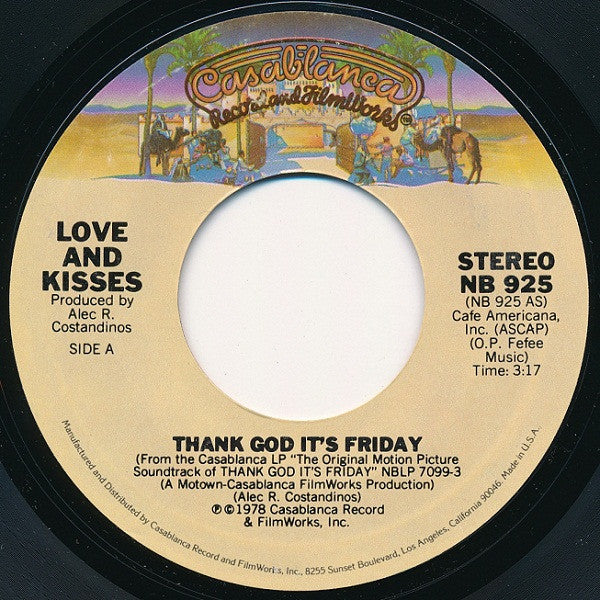 Love & Kisses : Thank God It's Friday (7", Single, RP)