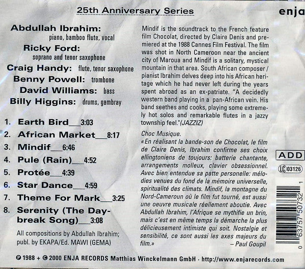 Abdullah Ibrahim : Mindif (CD, Album, RE)