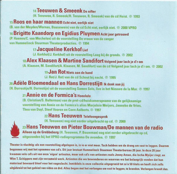 Various : Verlangen Brandt (20 Jaar Hammelinck Stuurman Cabaret) (CD, Comp)