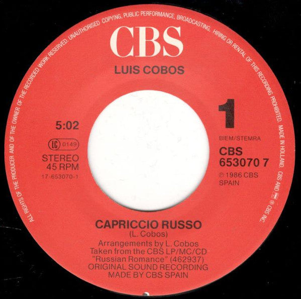 Luis Cobos : Capriccio Russo (7", Single)