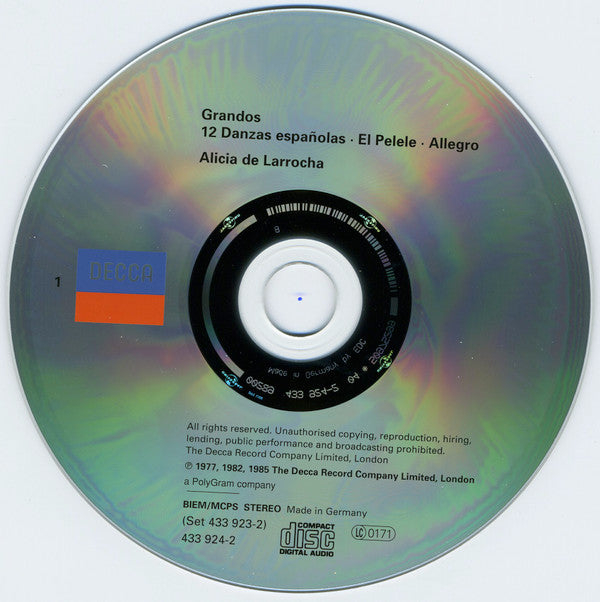 Alicia De Larrocha, Enrique Granados, Isaac Albéniz : Musica Española: Musica Para Piano II = Piano Music (2xCD, Comp)