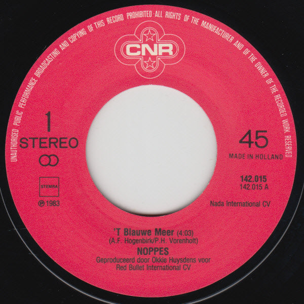 Noppes (2) : 'T Blauwe Meer (7", Single)