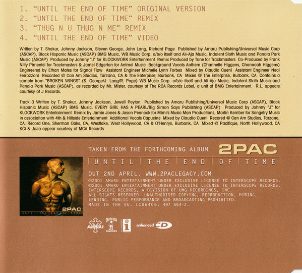 2Pac : Until The End Of Time (CD, Maxi, Enh)
