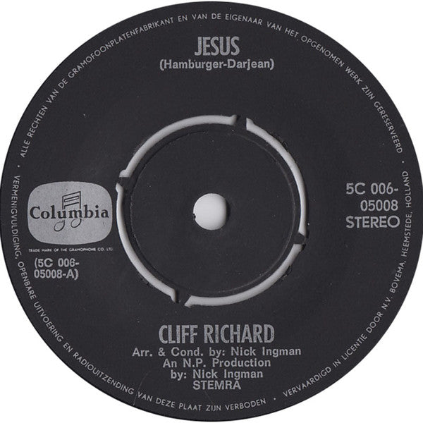 Cliff Richard : Jesus (7", Single)