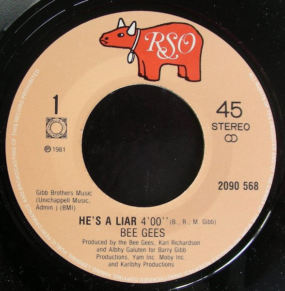 Bee Gees : He's A Liar (7", Single)
