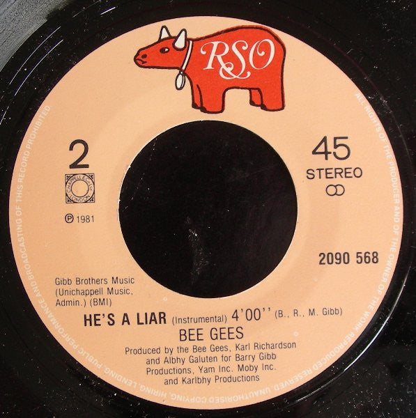 Bee Gees : He's A Liar (7", Single)