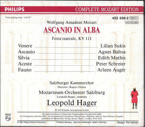 Wolfgang Amadeus Mozart : Ascanio In Alba (3xCD, Album, RE + Box, Sli)