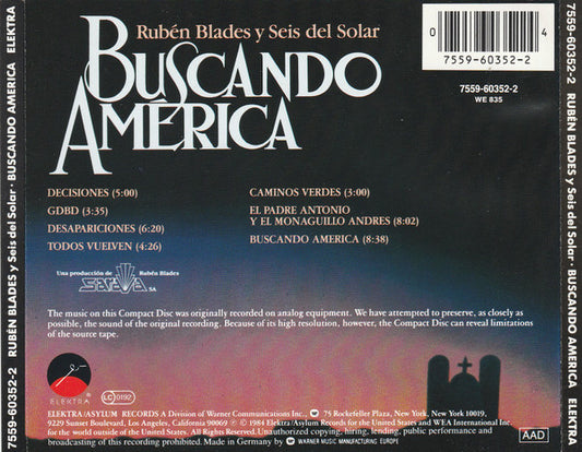 Ruben Blades Y Seis Del Solar : Buscando America (CD, Album)