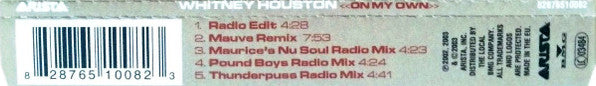 Whitney Houston : On My Own (CD, Maxi)