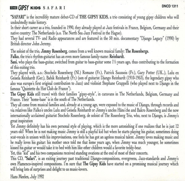 The Gipsy Kids : Safari (CD, Album)