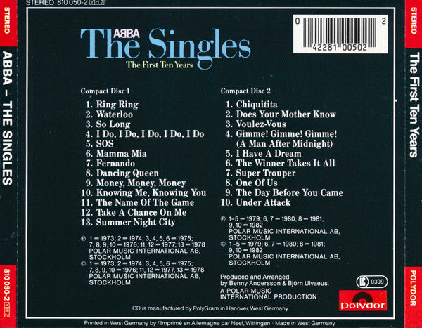 ABBA : The Singles (The First Ten Years) (2xCD, Comp, RE)