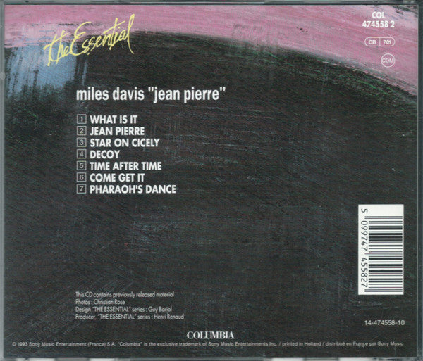 Miles Davis : Jean Pierre (CD, Comp)