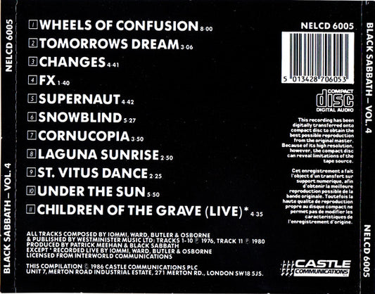Black Sabbath : Black Sabbath Vol 4 (CD, Album, RE)