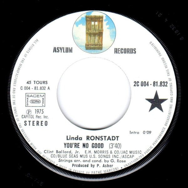Linda Ronstadt : You're No Good (7", Single)
