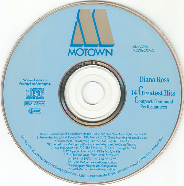Diana Ross : 14 Greatest Hits (CD, Comp)