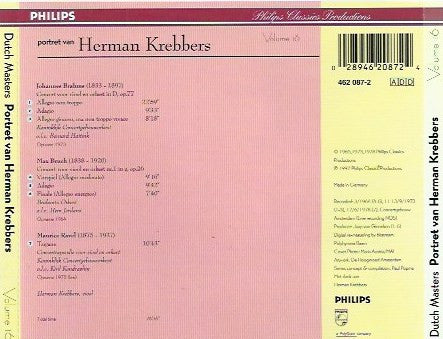 Herman Krebbers, Johannes Brahms, Max Bruch, Maurice Ravel : Portret Van Herman Krebbers (CD, Album, Comp)