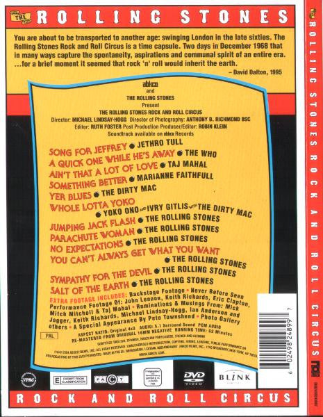 The Rolling Stones : The Rolling Stones Rock And Roll Circus (DVD-V, Multichannel, PAL)