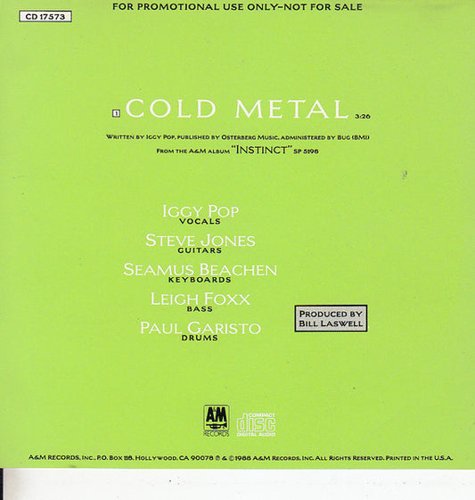 Iggy Pop : Cold Metal (CD, Single, Promo)
