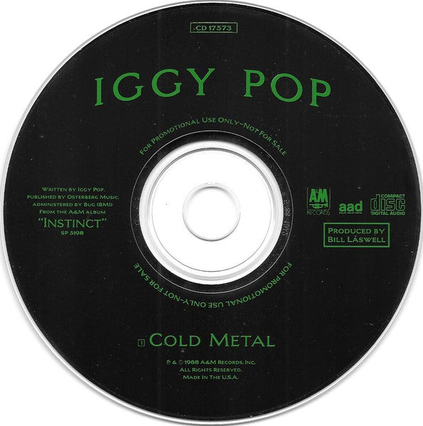 Iggy Pop : Cold Metal (CD, Single, Promo)