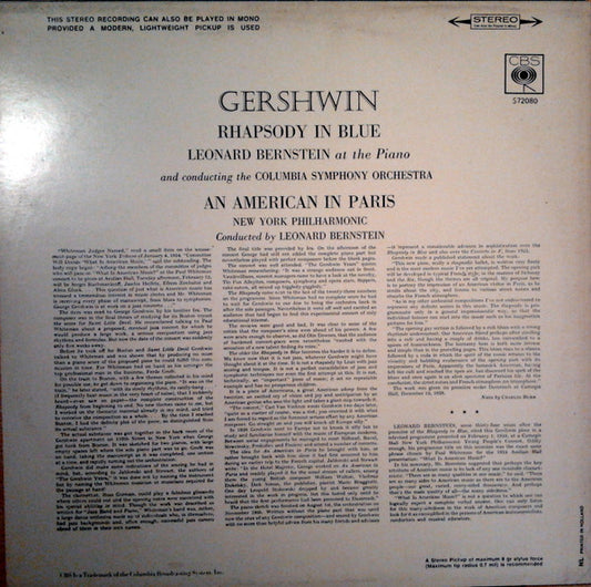 George Gershwin, Leonard Bernstein : Rhapsody In Blue / An American In Paris (LP, RE)