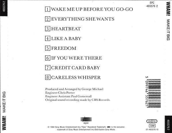 Wham! : Make It Big (CD, Album, RE, RP)