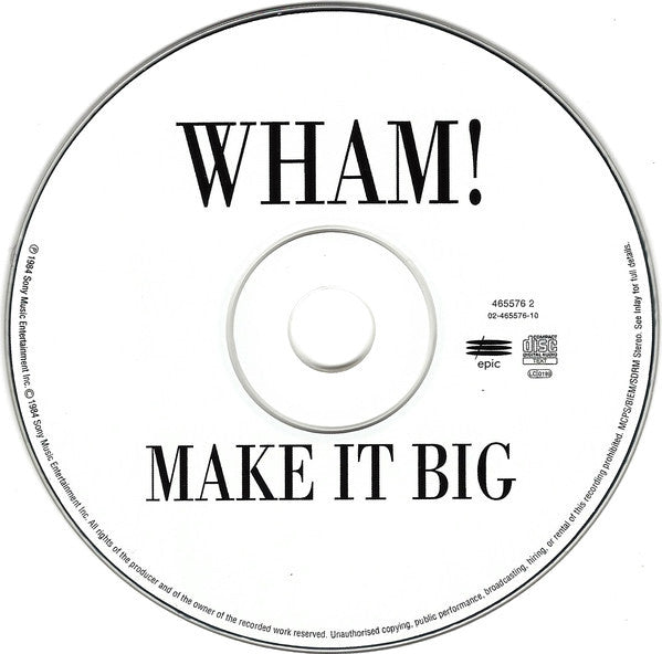 Wham! : Make It Big (CD, Album, RE, RP)