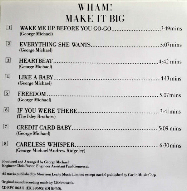 Wham! : Make It Big (CD, Album, RE, RP)