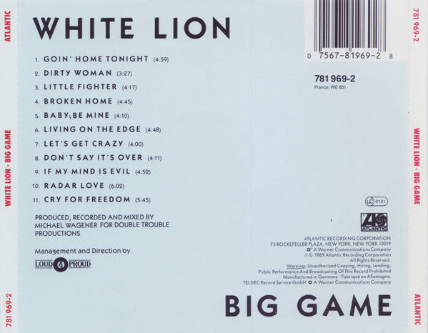 White Lion : Big Game (CD, Album)