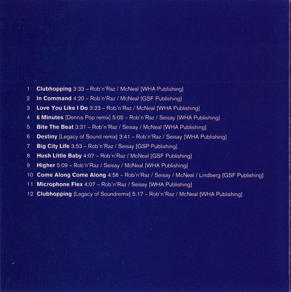Rob 'N' Raz : Clubhopping (The Album) (CD, Album)